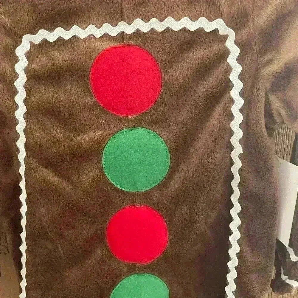 Christmas Holiday Child Gingerbread Costume Size Toddler 1-2 yrs old NWT